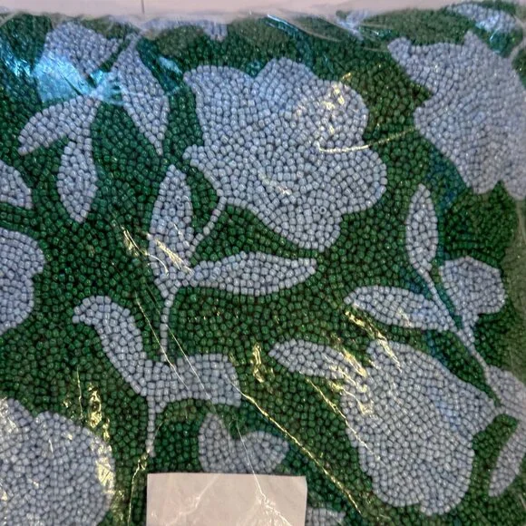 12"x12" Beaded Classic Rose Square Throw Pillow Green/Blue - kate spade new - Picture 4 of 7